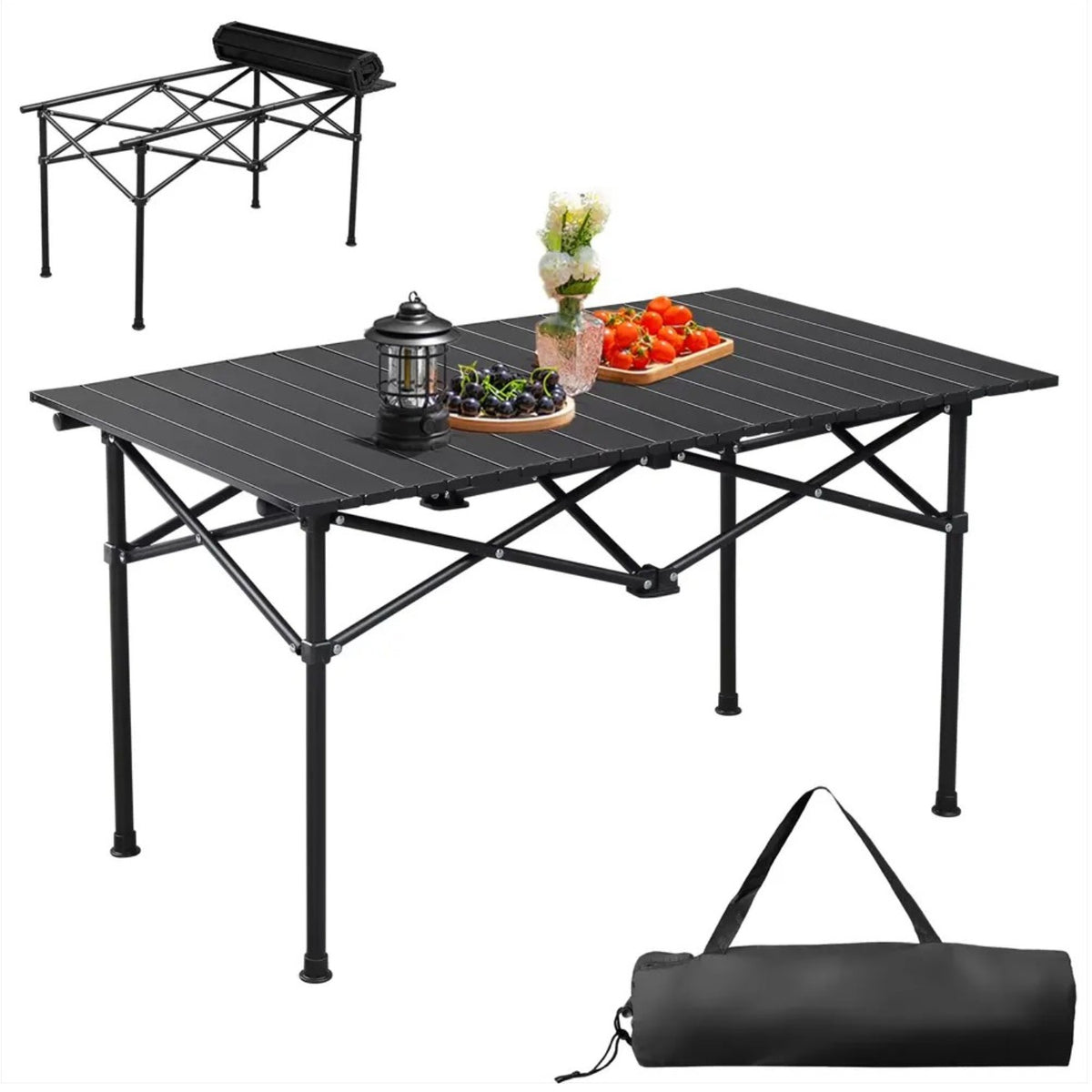 Portable Folding Camping Table — Aluminum, 100kg Capacity, With Carry Bag