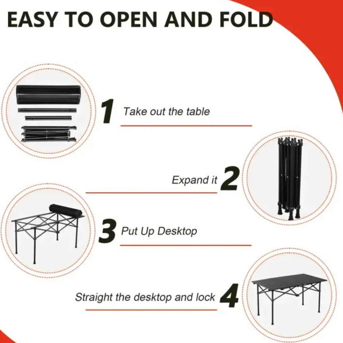 Portable Folding Camping Table — Aluminum, 100kg Capacity, With Carry Bag