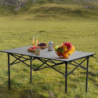 Portable Folding Camping Table — Aluminum, 100kg Capacity, With Carry Bag