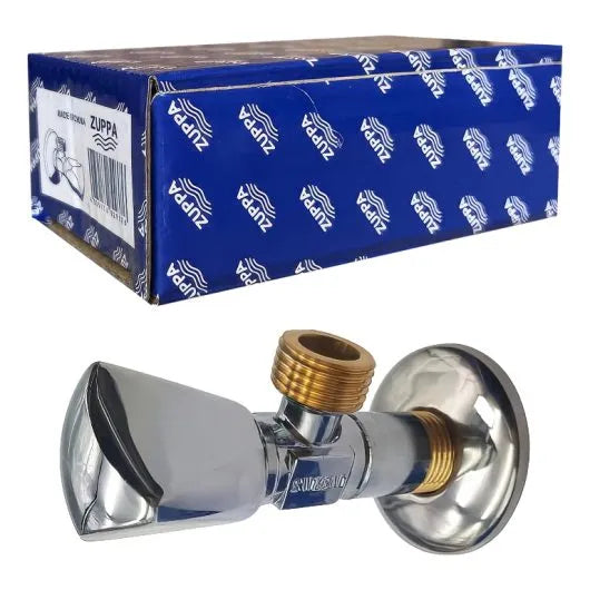 Angle Valve with Wall Flange – Chrome Plated Water Stop Valve