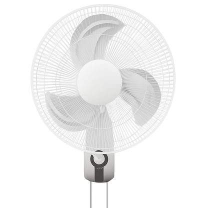 16-inch Wall Fan Metal Blade featuring a sleek design with three blades for optimal airflow, ideal for homes and offices.