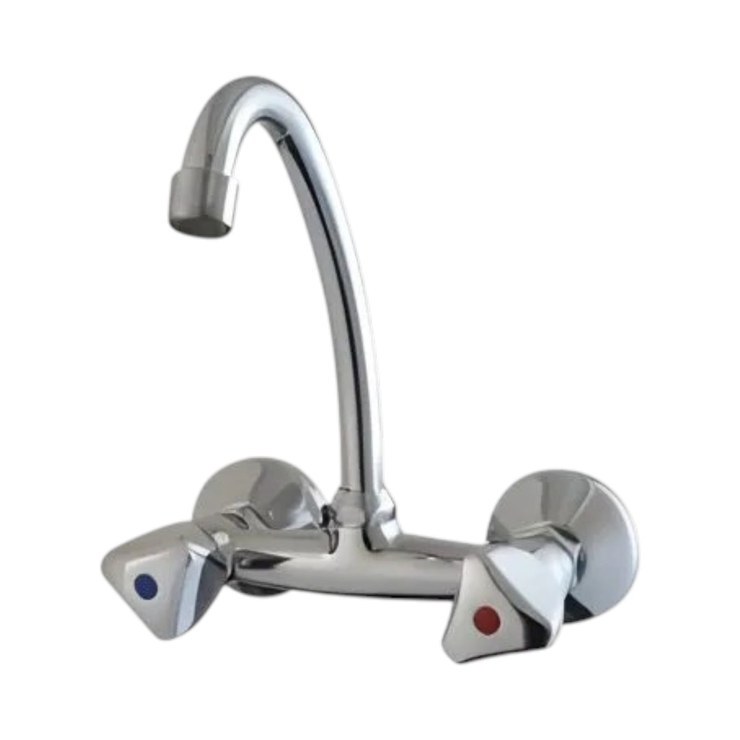 Wall Mounted Kitchen Mixer Tap – Dual Handle Chrome Faucet