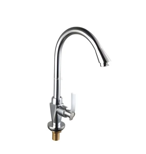Single Hole Kitchen Mixer Tap – High Arc Chrome Swivel Faucet