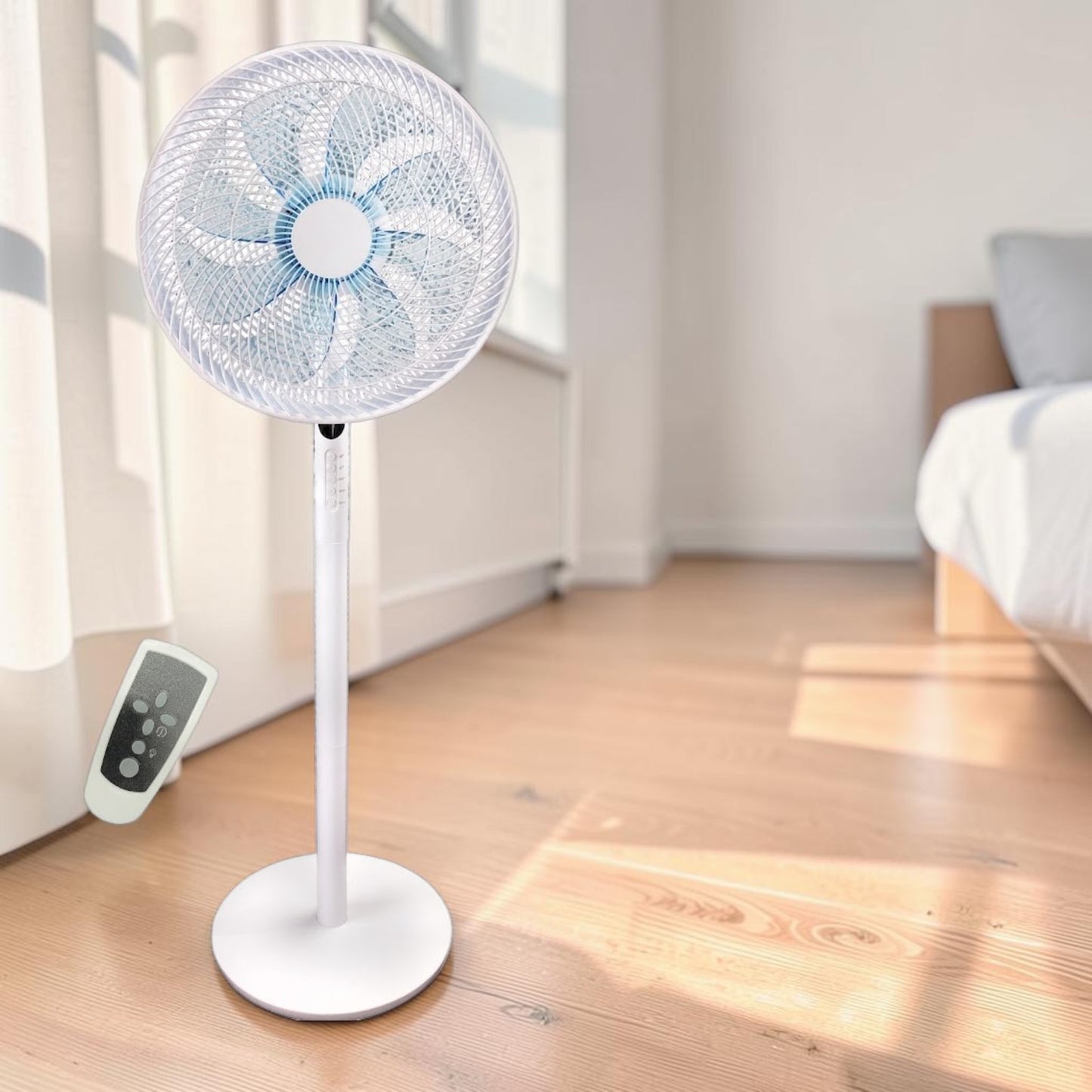 Stand Fan 45W with Remote Control - Remote control fan with quiet and powerful airflow
