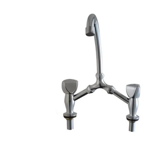 Wall Mount Kitchen Sink Mixer Tap – Dual Handle, High Spout, Chrome Finish