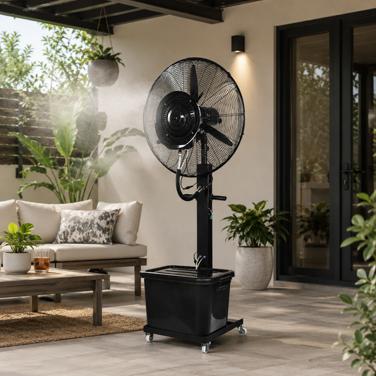 Industrial Mist Stand Fan 26" 150W – High-Performance Cooling for Large Spaces (1 Year Warranty)