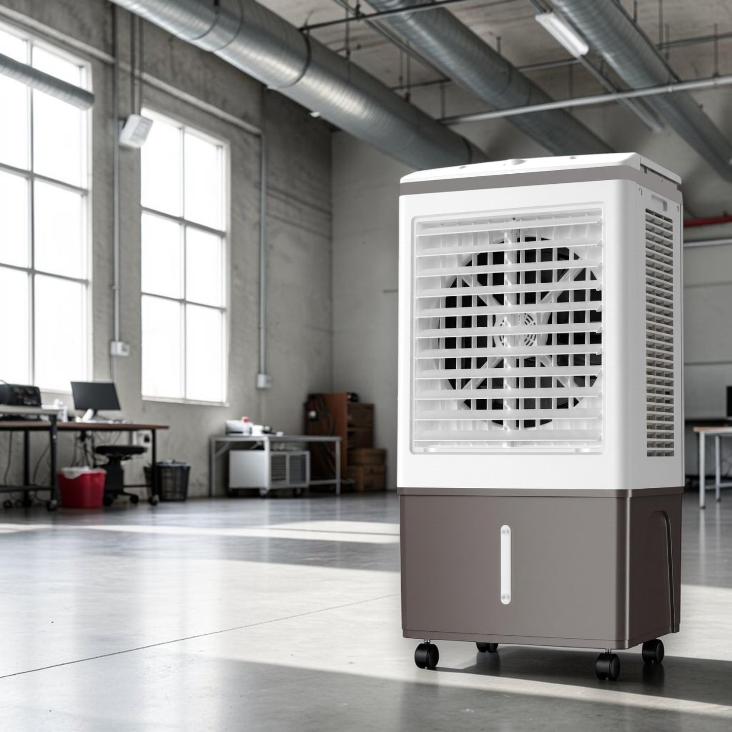 Industrial Air Cooler 50L — 150W Powerful Cooling on Wheels (1 Year Warranty)