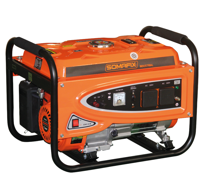 Somafix 2.8 Kw Generator image showcasing its portable design and features, ideal for home and professional use with a powerful 6.5 Hp engine.