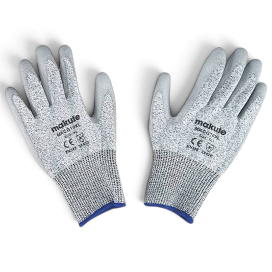 Makute Cut Resistance Gloves Level 5 — MKCG10XL, HPPE Shell, For Glass, Construction & Industrial Use
