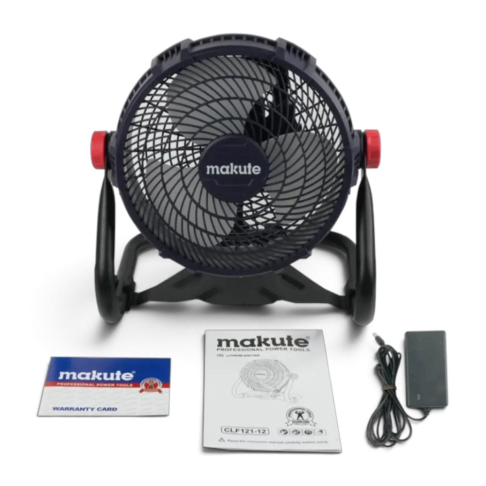 Makute Cordless Lithium Fan 20V — CLF121-12, 11.5H Runtime, Works With & Without Battery (1 Year Warranty)