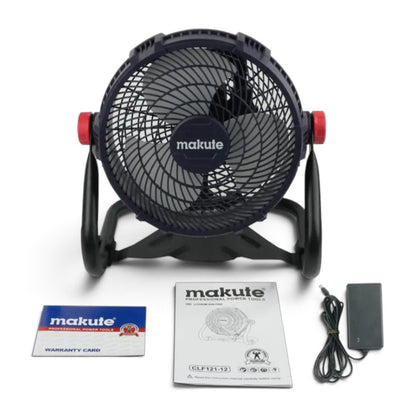 Makute Cordless Lithium Fan 20V — CLF121-12, 11.5H Runtime, Works With & Without Battery (1 Year Warranty)