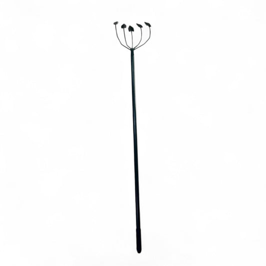 Cymate Garden Rake 5 Teeth — Metal Handle, For Soil Loosening, Weeding & Garden Maintenance