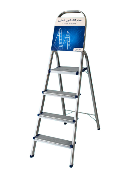 Ladder Aluminum Soma featuring a lightweight aluminum design with four steps, ideal for safe and efficient indoor and outdoor tasks.