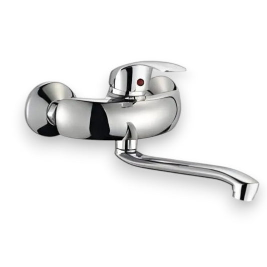 Wall Mounted Single Lever Sink Mixer Tap — Chrome